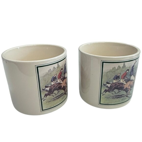 Vintage Ralph Lauren Polo Equestrian Coffee Mugs Cups Set of 4 - Picture 3 of 10